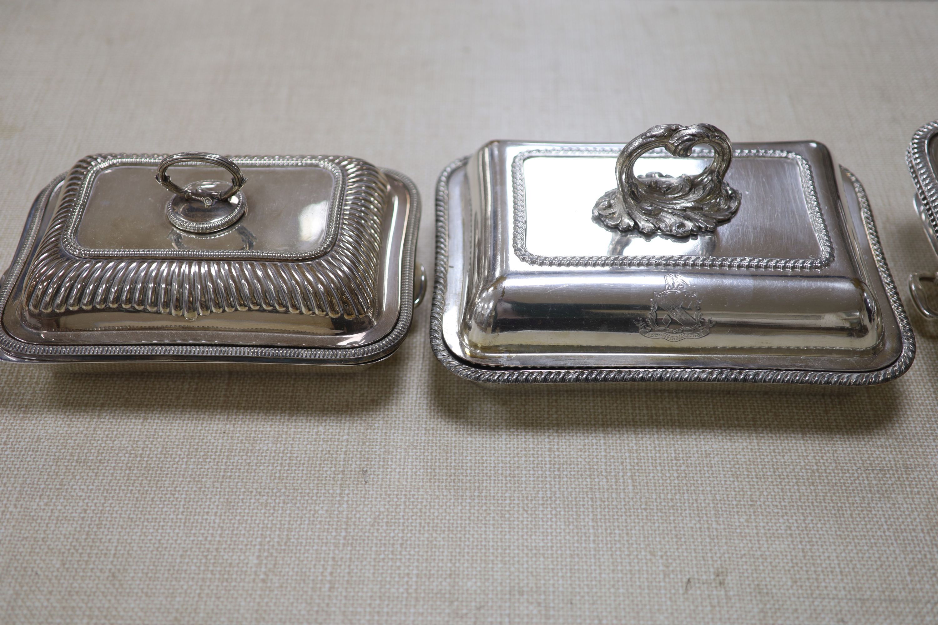 A plated meat dish cover (no handle), length 47cm